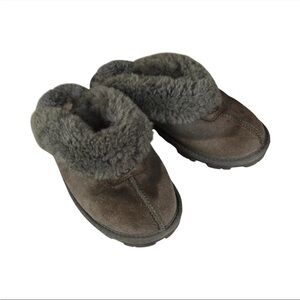UGG Coquette Slippers 5125 Grey Sheepskin Fur Lined Women Sz 7 (Approx, No Tag)